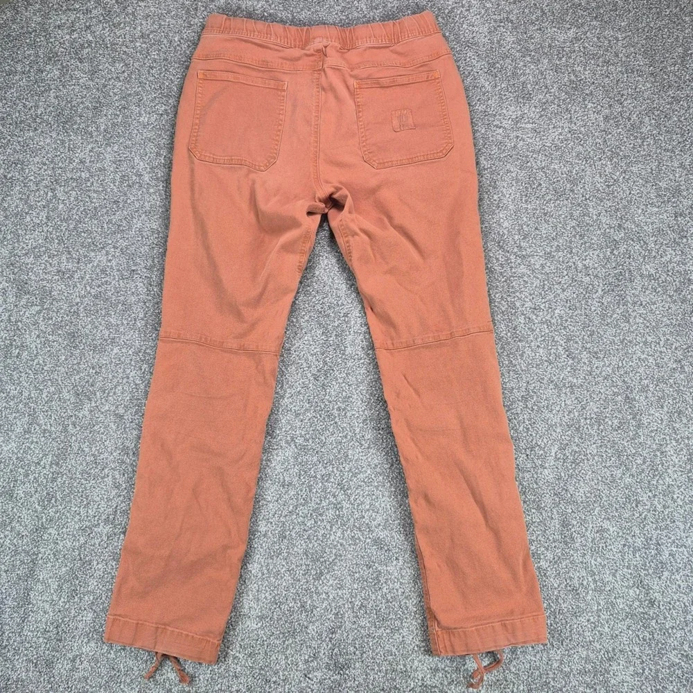 Topo Designs Dirt Pants Mens Medium Burnt Orange Drawstring Hiking Canvas